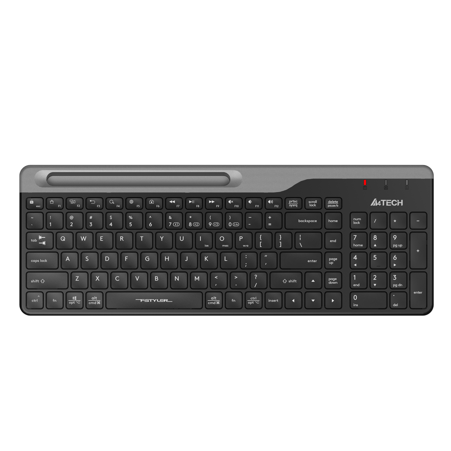 Безжична клавиатура A4tech FBK25, Bluetooth, 2.4G, стойка за телефон ...