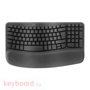 Клавиатура LOGITECH Wave Keys wireless ergonomic keyboard - GRAPHITE - US INT`L - 2.4GHZ/BT - N/A - INTNL-973 - UNIVERSAL