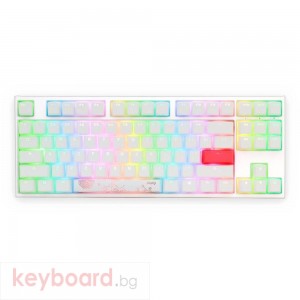 Геймърскa механична клавиатура Ducky One 2 TKL White RGB, Kailh BOX Red