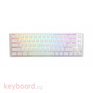 Геймърскa механична клавиатура Ducky One 3 Pure White SF 65, Hotswap Cherry Mx Blue, RGB, PBT Keycaps