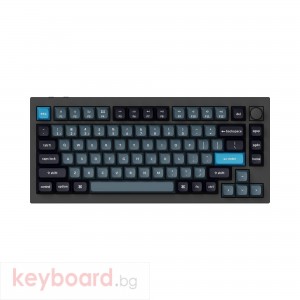 Геймърска Механична клавиатура Keychron Q1 Pro Black-Blue QMK TKL K Pro Brown Switch RGB LED PBT