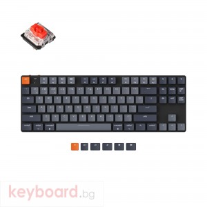 Геймърска Механична клавиатура Keychron K1 SE TKL Hot-Swappable Low Profile Keychron Gateron Red Switch - White Backlight, Aluminium and Plastic Frame