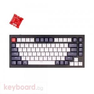Геймърска Механична клавиатура Keychron Q1 Carbon Black QMK TKL Gateron G Pro Red Switch RGB LED ABS