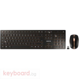 Kомплект клавиатура с мишка CHERRY DW 9000 SLIM, Безжичен, UK, Черен/Бронз