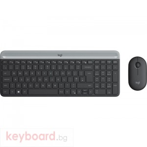 Kомплект безжични клавиатура с мишка Logitech MK470, Черна