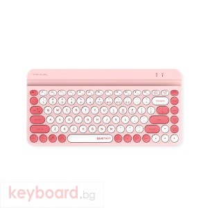 Безжична клавиатура A4tech Fstyler FBK30, Bluetooth, 2.4G, Стойка за телефон, Кирилизирана, Розова