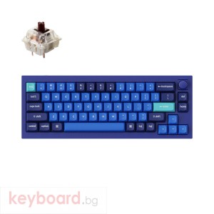 Геймърска Механична клавиатура Keychron Q2 Navy Blue Knob QMK 65% Gateron G Pro Brown Switch RGB LED PBT