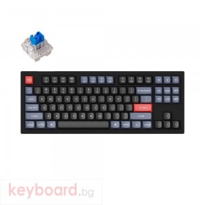 Геймърска Механична клавиатура Keychron V3 TKL Knob QMK Carbon Black, Keychron K Pro Blue Switch, RGB Backlight
