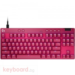 Геймърска механична клавиатура Logitech G Pro X RAPID TKL Magenta - Tactile Switch
