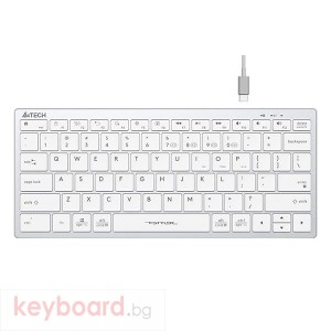 Безжична клавиатура A4TECH FBX51C FStyler, Bluetooth, 2.4 GHz, USB-C, Кирилизирана, Бял