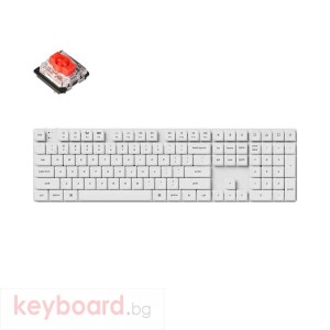 Геймърска механична клавиатура Keychron K5 Pro White QMK/VIA Full-Size Low-Profile Gateron(Hot Swappable) Red Switches RGB Backlight