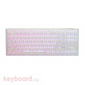 Геймърскa механична клавиатура Ducky One 3 Pure White TKL Hotswap Cherry MX Silent Red, RGB, PBT Keycaps