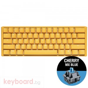 Геймърскa механична клавиатура Ducky One 3 Yellow Mini 60%, Cherry MX Blue