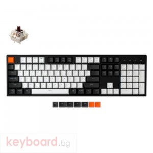 Геймърска Механична клавиатура Keychron C2 Hot-Swappable Full-Size Gateron G Pro Brown Switch White LED ABS