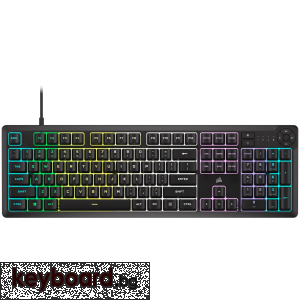 Геймърска клавиатура Corsair K55 CORE RGB Gaming Keyboard - Black, Fully customizable ten-zone RGB backlight, dedicated media control buttons, EAN:0840006666547