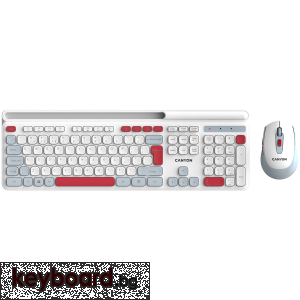 Клавиатура CANYON HSET-W5 Keyboard+Mouse AAA+AA Wireless White