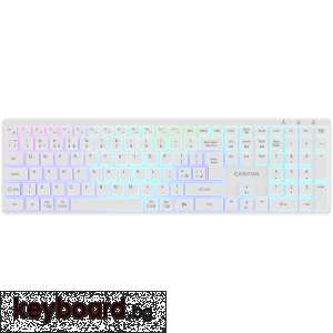 Клавиатура CANYON keyboard HKB-W11 UK/US RGB Dual Mode Wireless White