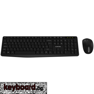 Клавиатура CANYON SET-W01 Keyboard+Mouse Wireless Black EN/BG