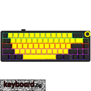 Геймърска клавиатура LORGAR KBP70MW, Wireless 65% Mechanical Gaming Keyboard Pro, Black/yellow, EN ...