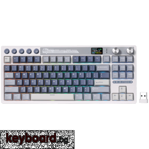 Геймърска клавиатура ROYAL KLUDGE RK M87 Ocean Blue Gaming Keyboard Cream switch