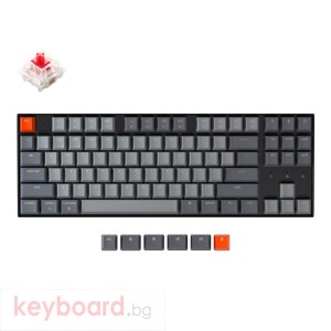 Геймърска Механична клавиатура Keychron K8 Aluminum Hot-Swappable TKL Gateron Red Switch RGB LED Gateron Red Switch ABS