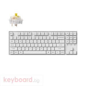 Геймърска механична клавиатура Keychron K8 Pro White QMK/VIA TKL K Pro(Hot Swappable) Banana Switch RGB Backlight Plastic Frame