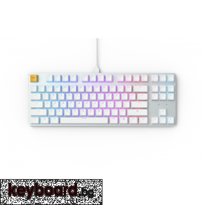 Геймърскa механична клавиатура Glorious White Ice GMMK RGB TKL, Gateron Brown US Layout