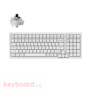 Геймърска Механична клавиатура Keychron K4 Pro White Hot-Swappable Full-Size K Pro Brown Switch RGB LED