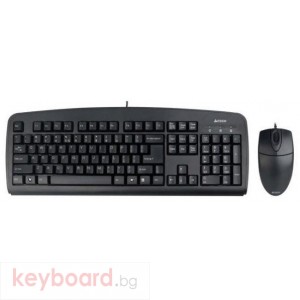 Комплект клавиатура и мишка A4TECH KB-72620, Жичен, Черен