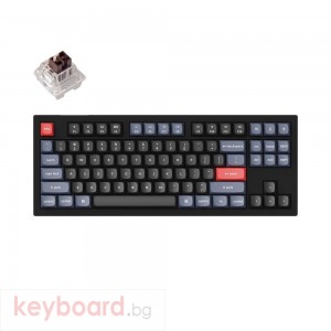 Геймърска Механична клавиатура Keychron V3 TKL Knob QMK Carbon Black, Keychron K Pro Brown Switch, RGB Backlight