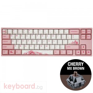 Геймърскa механична клавиатура Ducky x Varmilo Miya Sakura V2 65%, Cherry MX Brown