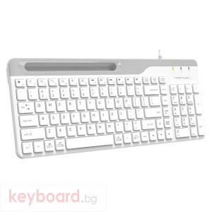 Жична клавиатура A4tech Fstyler FK25, Стойка за телефон, Кирилизирана, Бяла