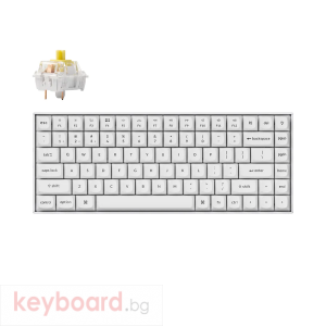 Геймърска механична клавиатура Keychron K2 Pro White QMK/VIA Hot-Swappable K Pro Banana Switch, RGB Backlight Plastic Frame