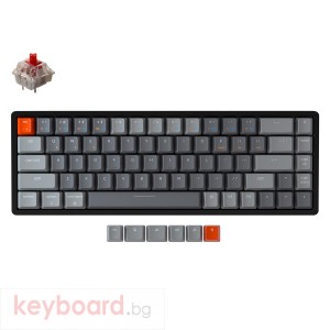 Геймърска Механична клавиатура Keychron K6 Hot-Swappable Aluminum 65% Gateron Red Switch RGB LED Gateron Red Switch ABS