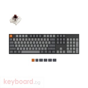 Геймърска механична клавиатура Keychron K10 Hot-Swappable Full-Size Gateron Brown Switch White LED ABS