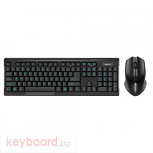 Комплект мишка и клавиатура Glion 1080, Безжични, Черен 