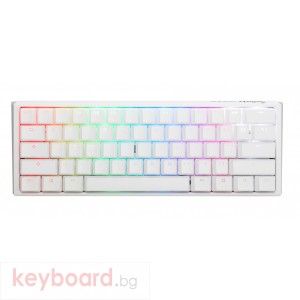 Геймърска механична клавиатура Ducky One 3 Pure White Mini 60% Hotswap Cherry MX Brown, RGB, PBT Keycaps