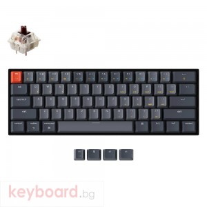 Геймърска Механична клавиатура Keychron K12 Hot-Swappable 60% Gateron Brown Switch RGB LED ABS