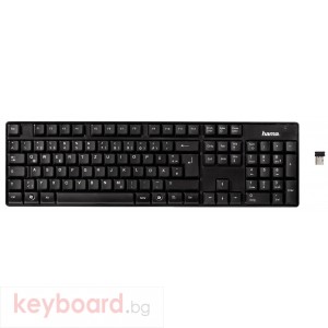 Клавиатура HAMA RF2200 Безжична, черна, USB, нано рисивър
