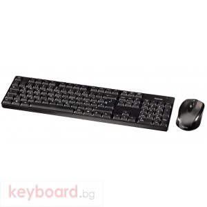 Клавиатура HAMA Безжичен комплект- клавиатура+мишка RF2200, черна,1000 dpi,2.4Ghz, USB, нано рисивър