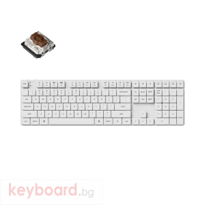 Геймърска механична клавиатура Keychron K5 Pro White QMK/VIA Full-Size Hot-Swappable Low-Profile Gateron Brown Switches RGB Backlight