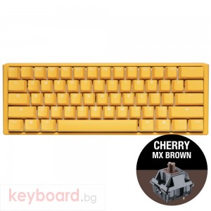 Геймърскa механична клавиатура Ducky One 3 Yellow Mini 60%, Cherry MX Brown