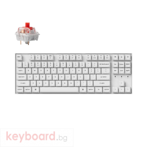 Геймърска механична клавиатура Keychron K8 Pro White QMK/VIA TKL K Pro(Hot Swappable) Red Switch RGB Backlight Plastic Frame