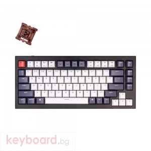 Геймърска Механична клавиатура Keychron Q1 Carbon Black QMK TKL Gateron G Pro Brown Switch RGB LED ABS