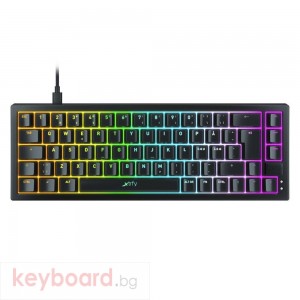 Геймърскa механична клавиатура XTRFY K5 Black, 65% Hotswap RGB UK Layout Kailh Red