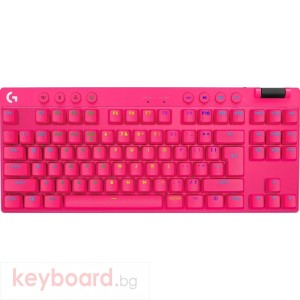 Геймърска механична клавиатура Logitech G Pro X TKL Lightspeed Tactile Switch, Magenta