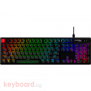 Геймърскa механична клавиатура HyperX Alloy Origins PBT, HyperX Aqua суичове, RGB, Черен