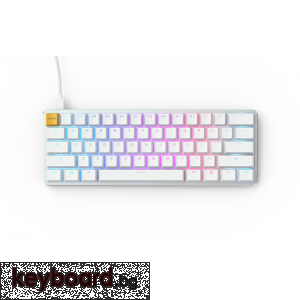 Геймърскa механична клавиатура Glorious White Ice GMMK RGB Compact, Gateron Brown US Layout