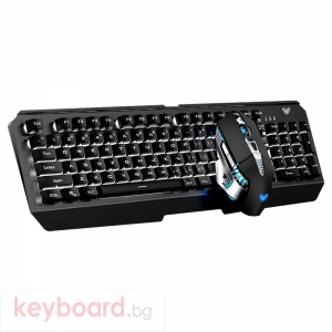 Комплект мишка и клавиатура Aula T600, Безжични, Бял 