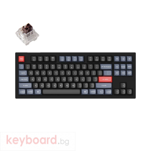 Геймърска Механична клавиатура Keychron V3 QMK TKL, Carbon Black, Keychron K Pro Brown Switch, RGB Backlight